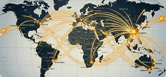 World Map — Export Markets Highlighted