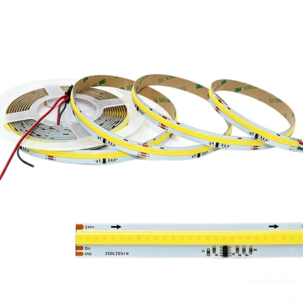 COB 8mm 360LED DC12/24V Running Water Effect LED Strip - Dot-Free Continuous Light