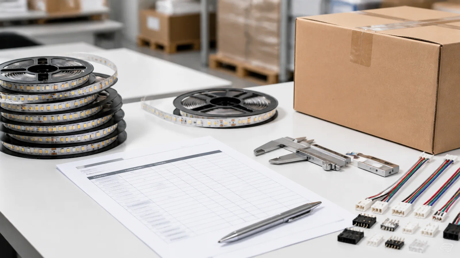 Wholesale LED strip reels cartons and inspection checklist for import buyers