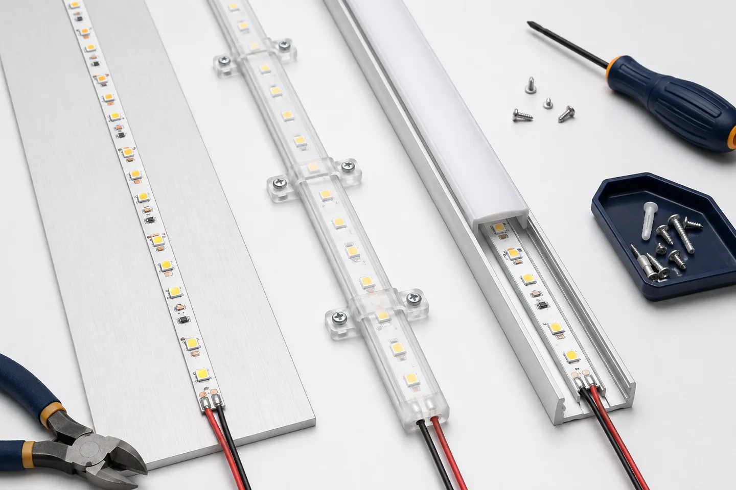 LED Strip Mounting Clips vs Adhesive vs Aluminum Channel