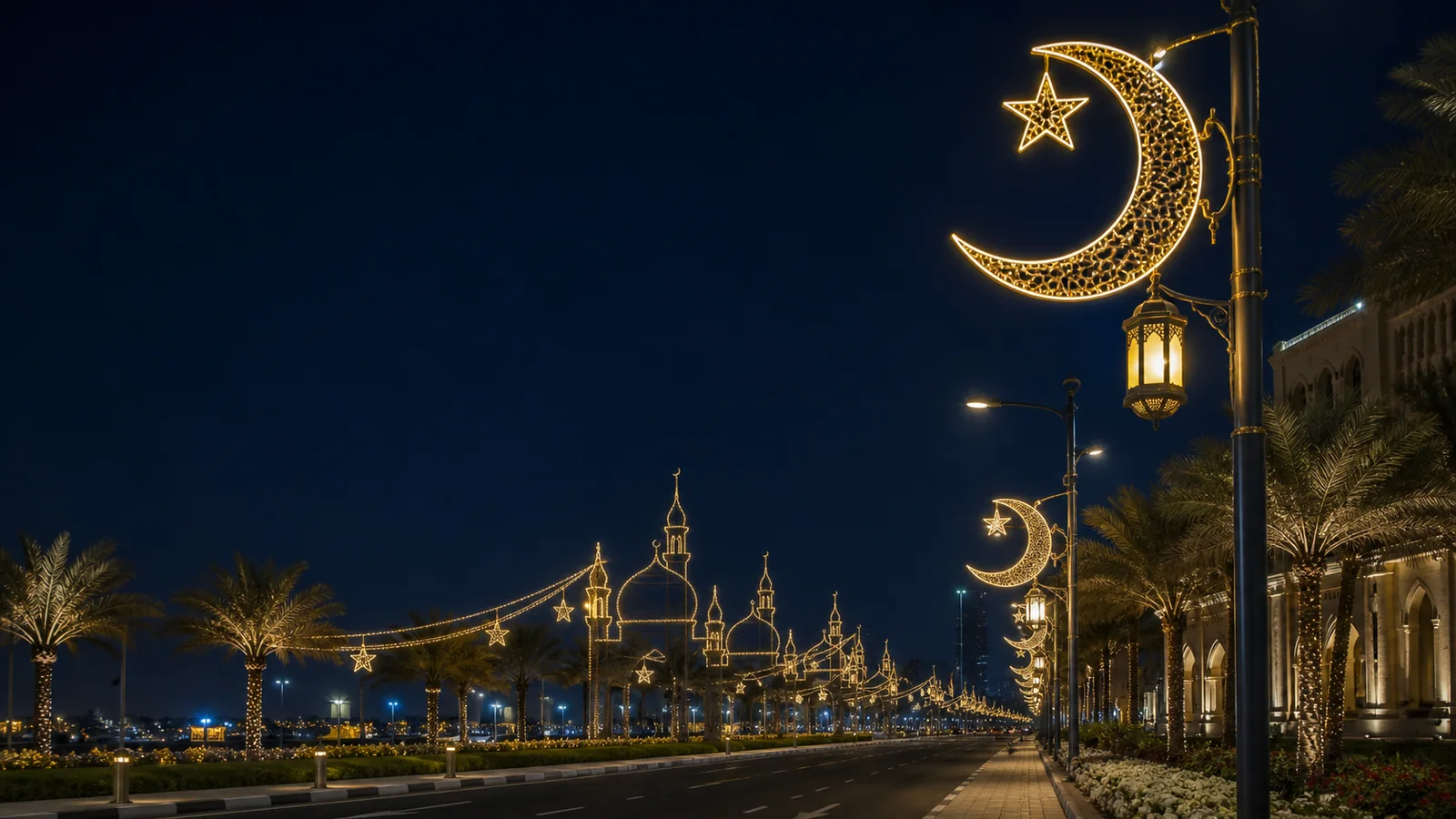 Ramadan outdoor decorative lighting concept for Saudi projects